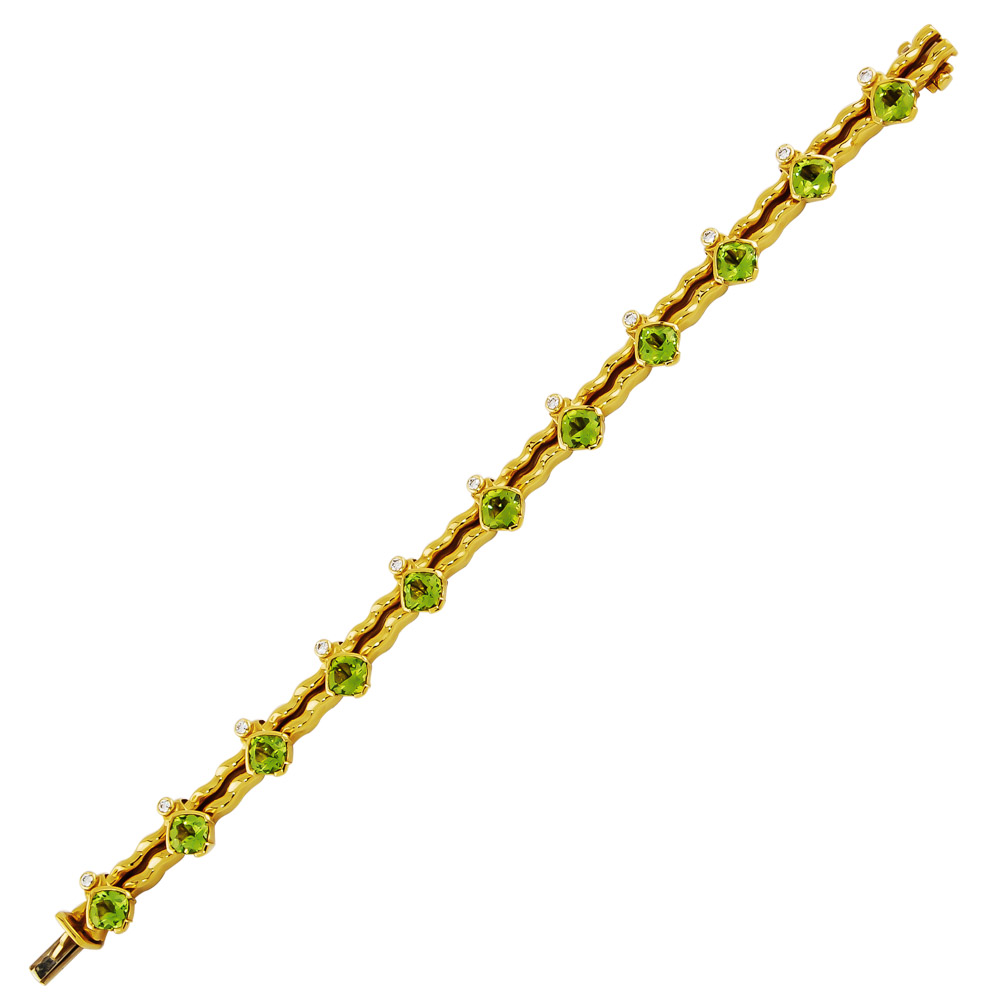 Peridot and Diamond Bracelet