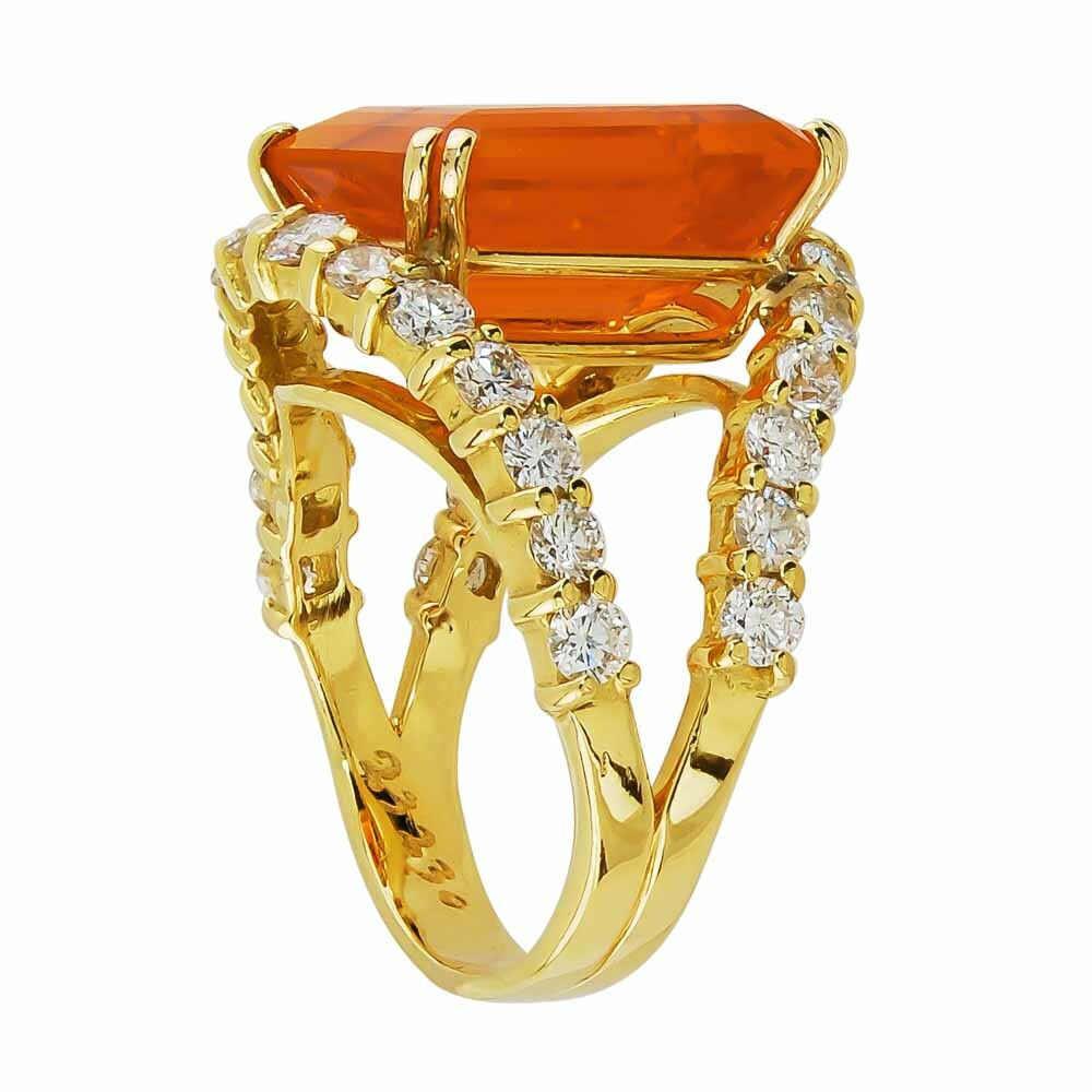 SuperNova Diamond Citrine and Amethyst Ring in Yellow Gold - Image 3