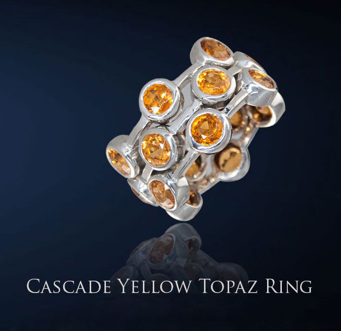 Yellow Topaz Ring from the Cascade Collection