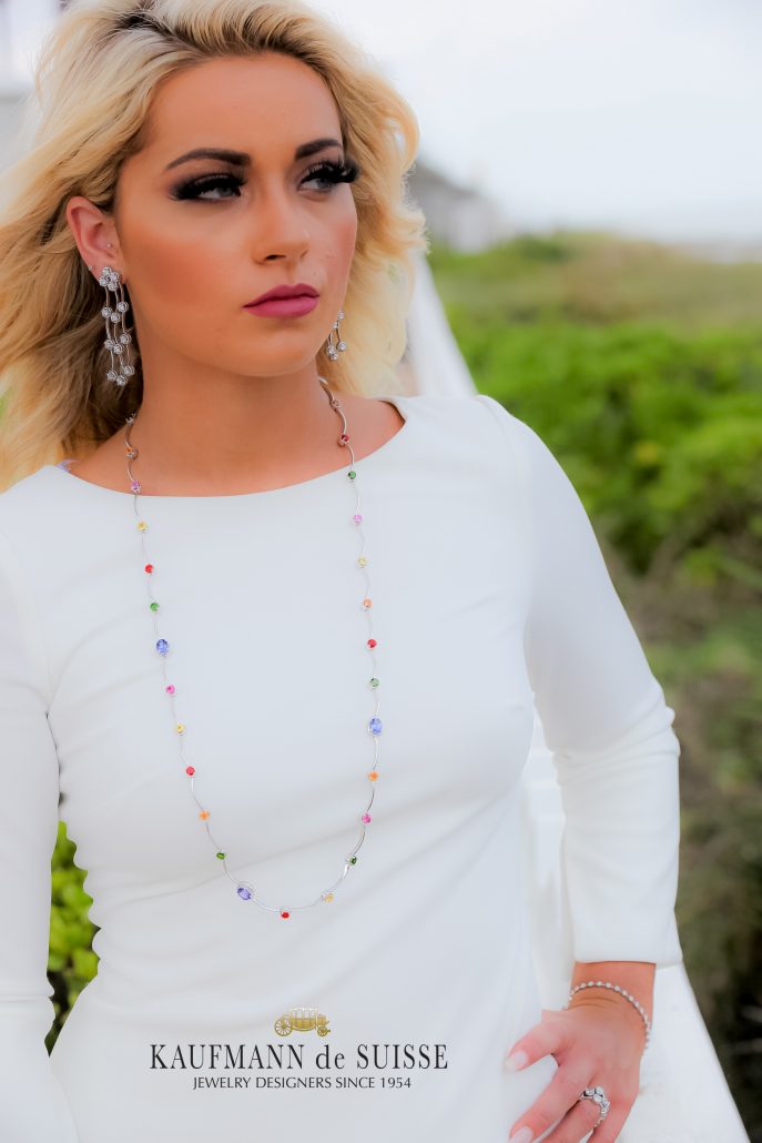Multi Gemstone Cascade Necklace
