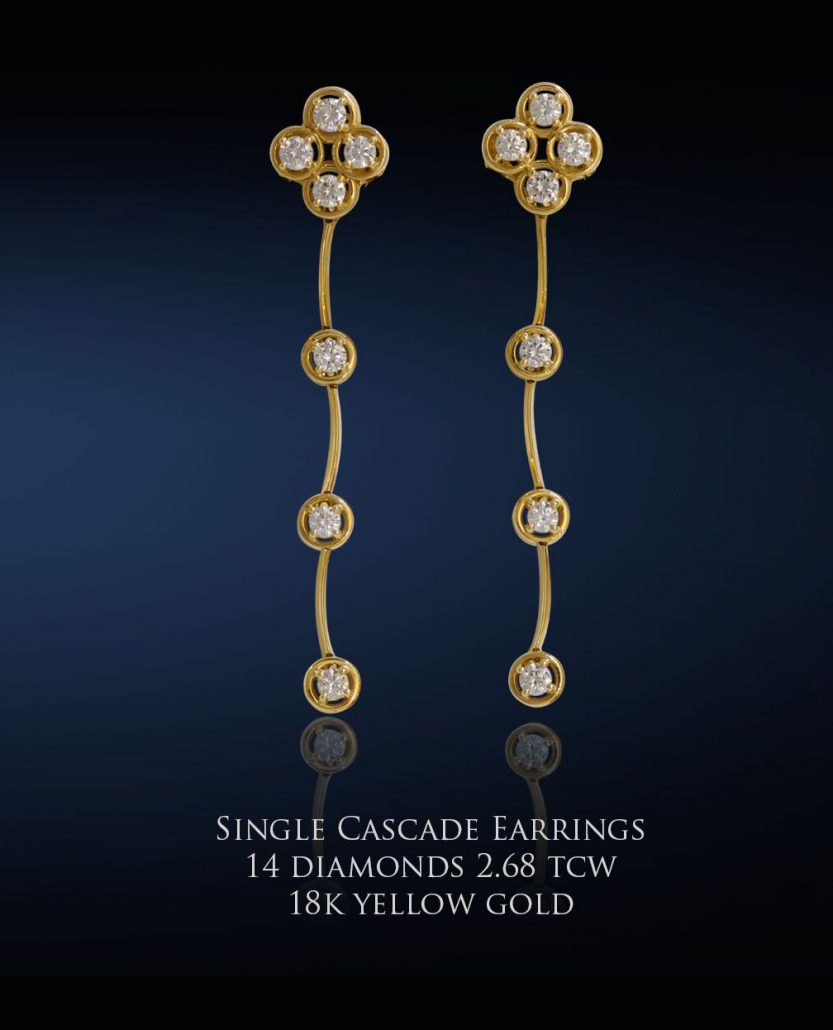 Single Cascade Diamond Earrings
