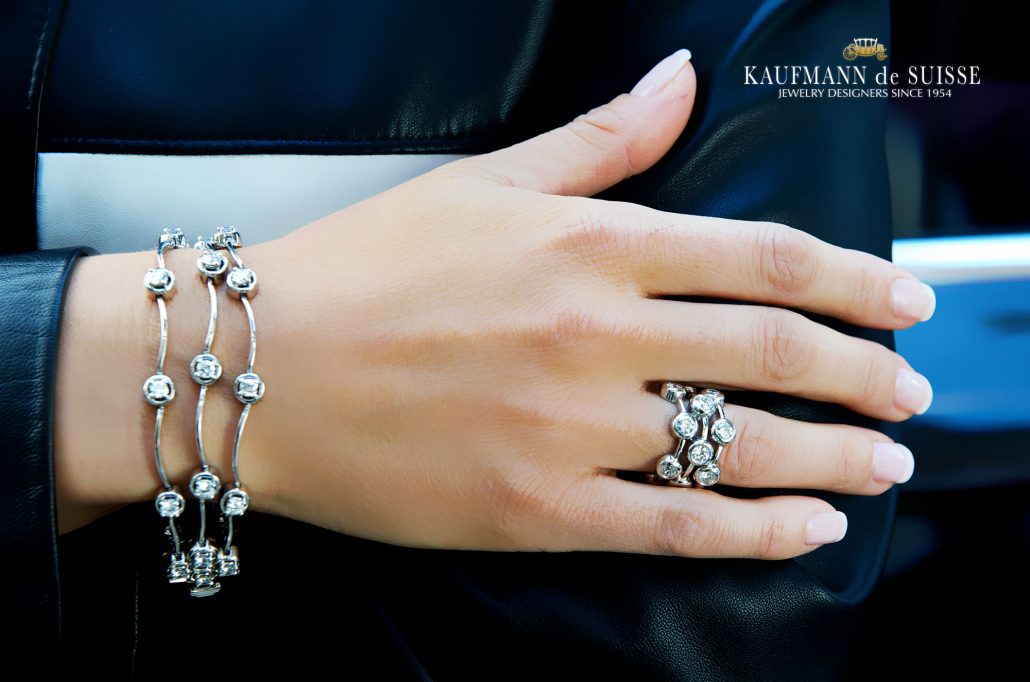 Triple Cascade Diamond Bracelet and Ring