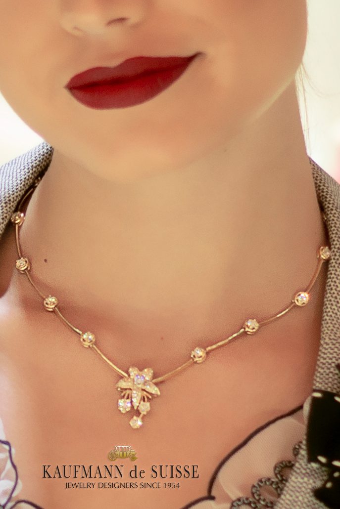18K Yellow Gold and Diamond Necklace