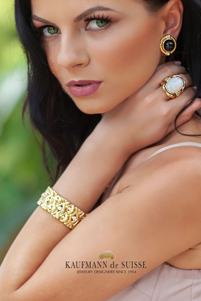 18K Gold, Diamond and Opal Jewelry