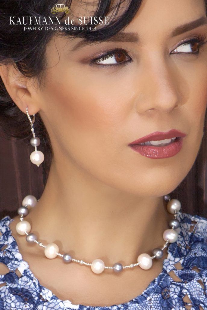 Gray and White Freshwater Pearl Necklace