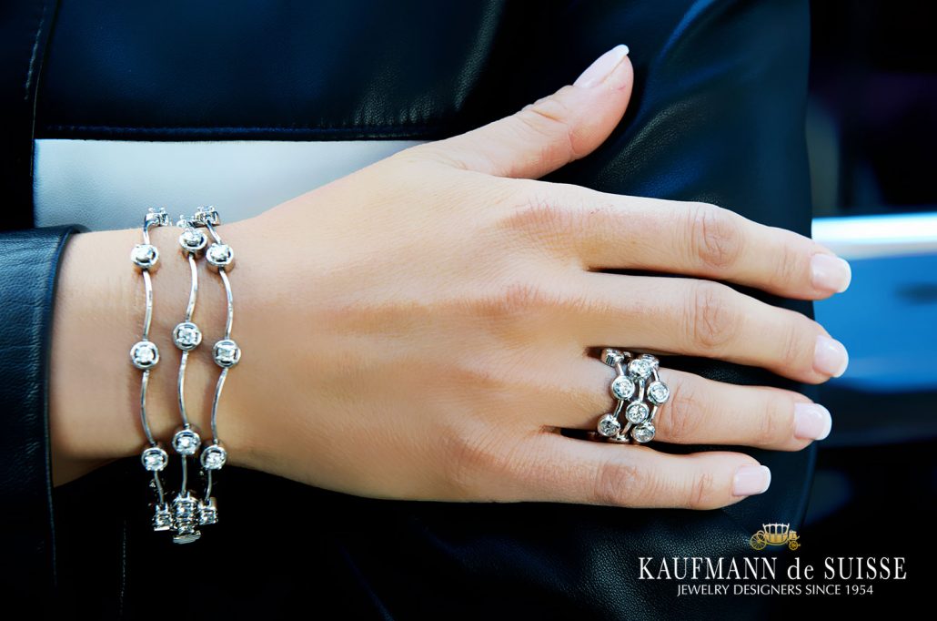 Triple Cascade Diamond Bracelet and Ring