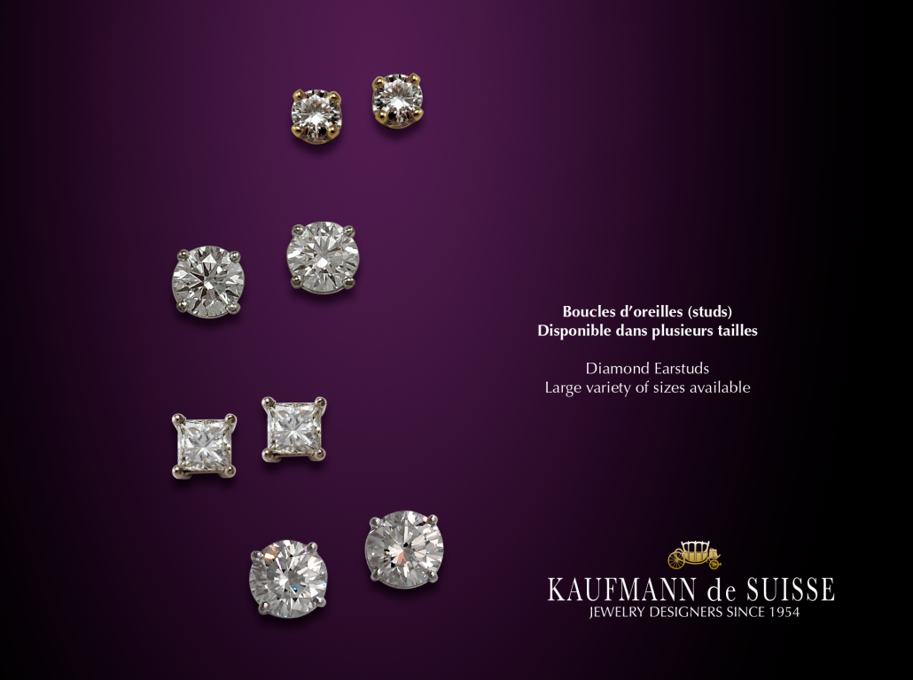Gorgeous classic diamond stud earrings 