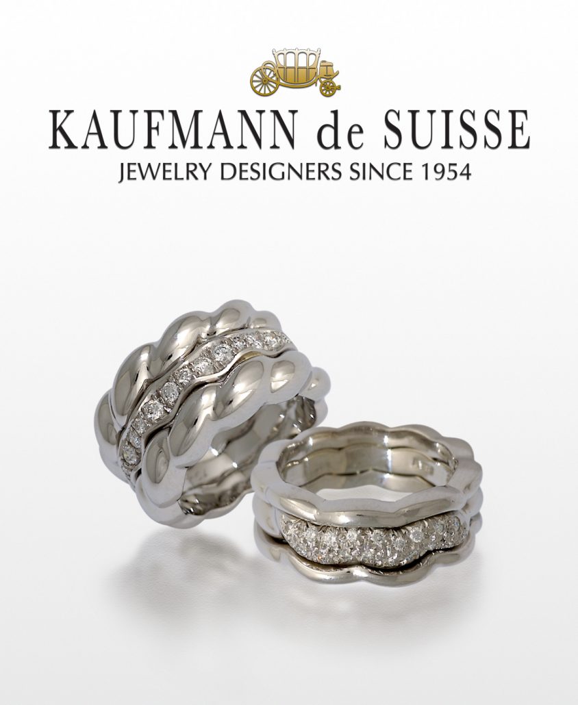 Flowing Lines Wedding Rings