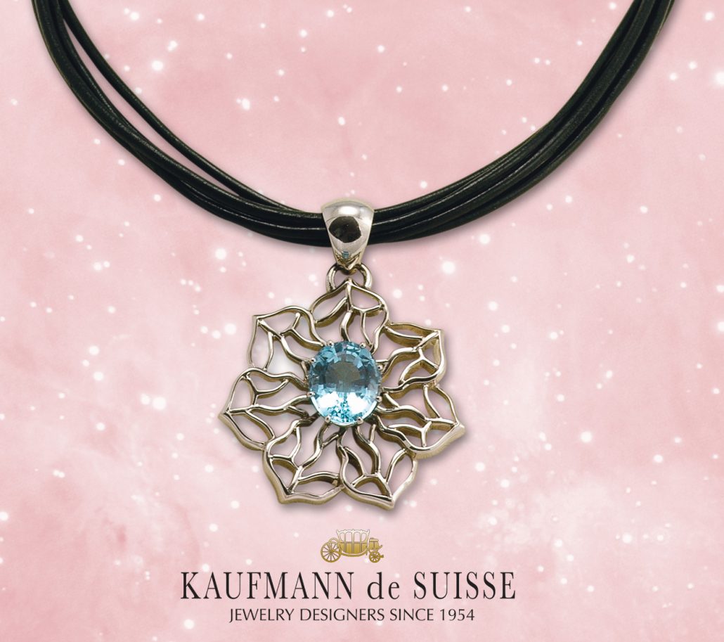 Open Flowing Lines Blue Topaz Necklace