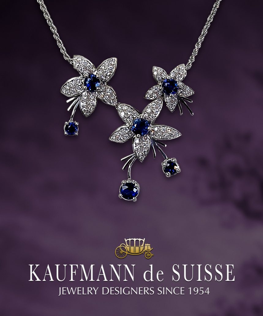 Jasmine de Nuit Triple Flower Sapphire Pendant