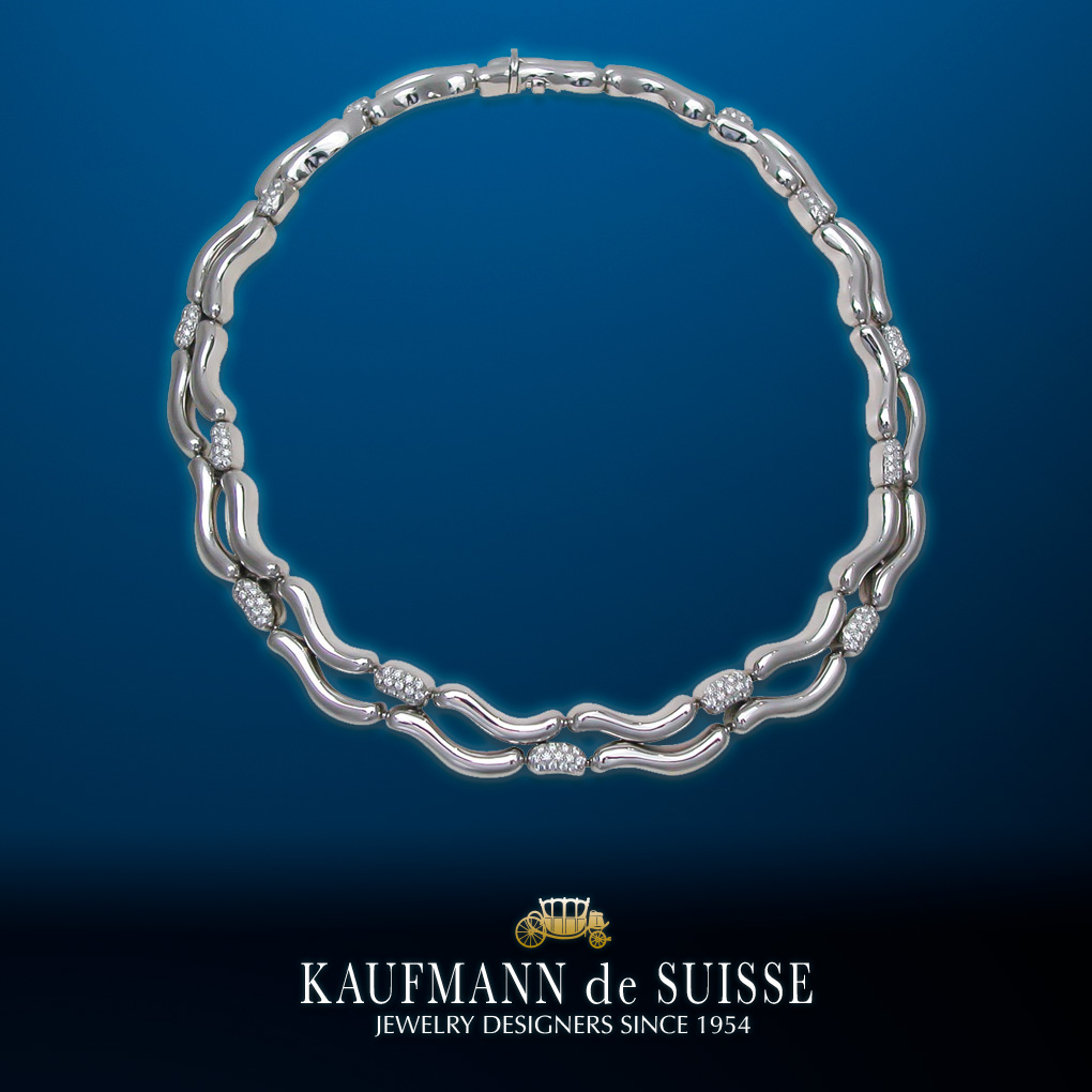 Flowing Lines 18K Diamond Necklace
