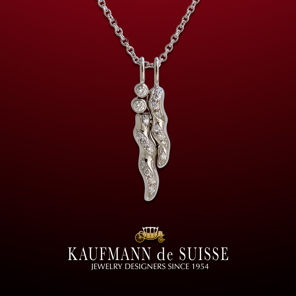 18K White Gold and Diamond Pendant