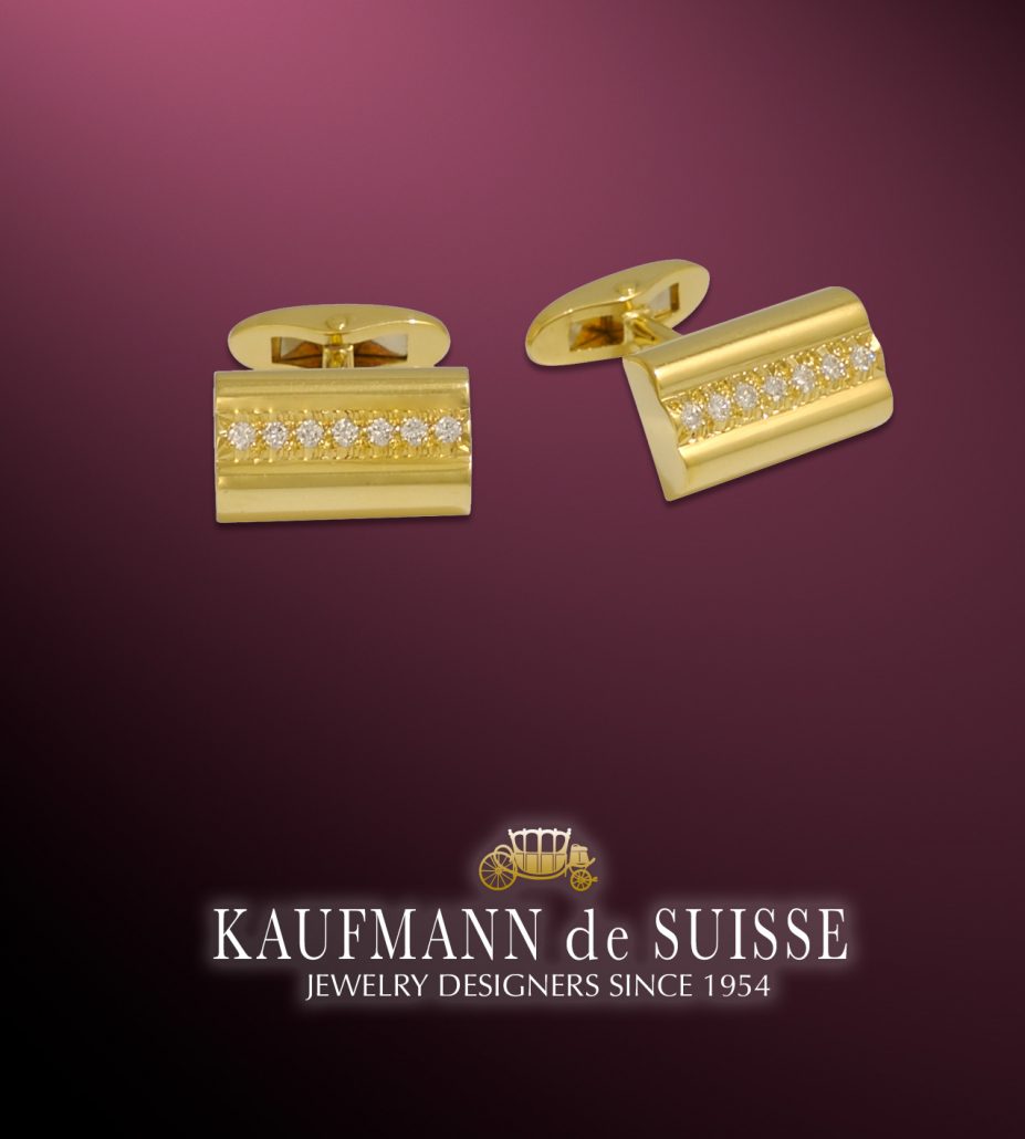 18K Gold and Diamond Cufflinks