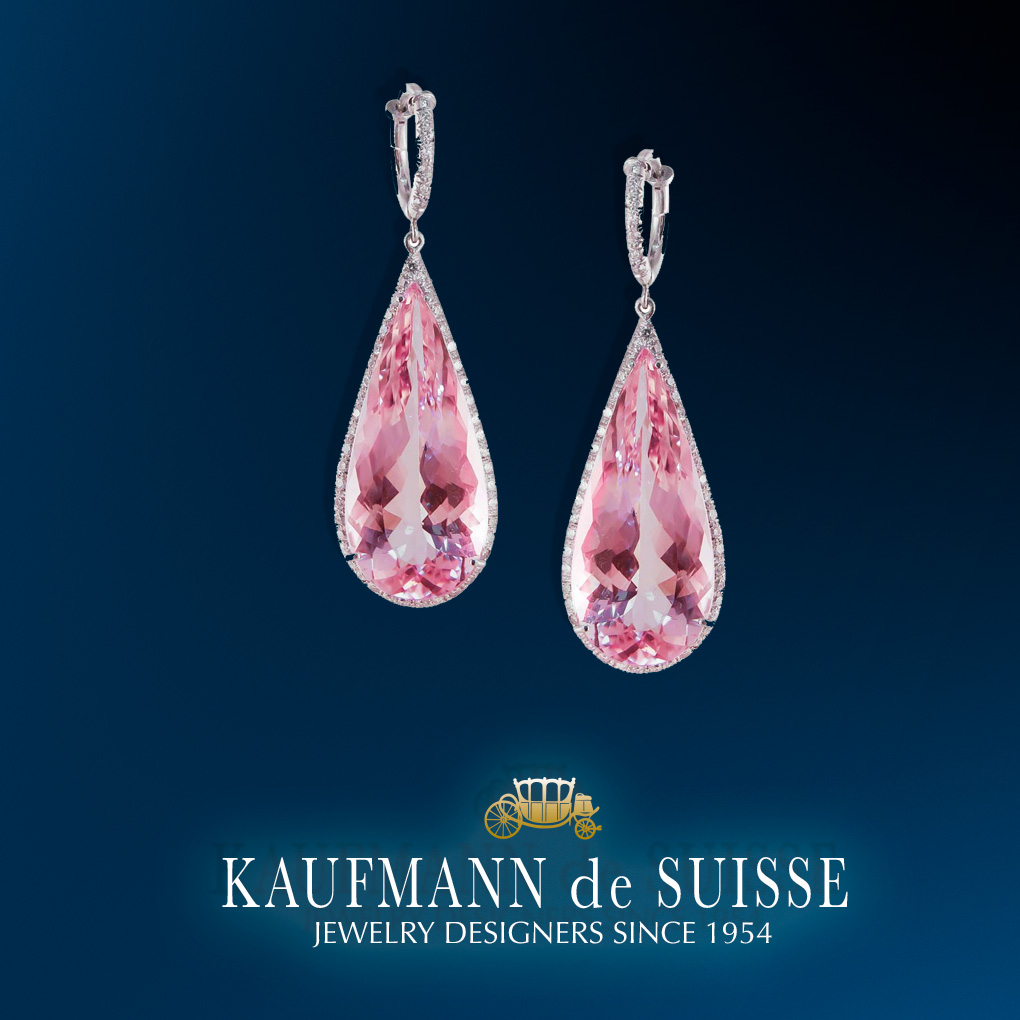 Morganite & Platinum Earrings