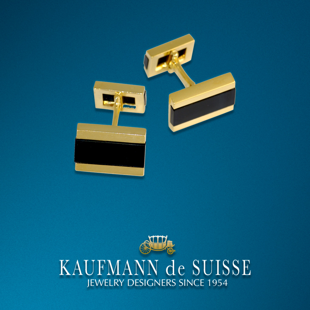 18K YG & Onyx Cufflinks