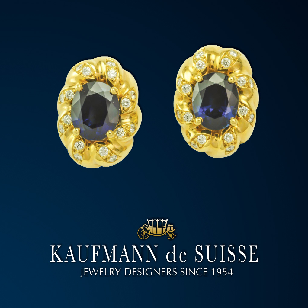 Flowing Lines Sapphire & Diamond Earrings