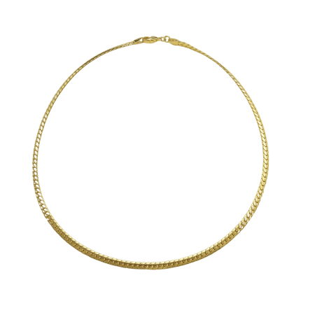 19220 Green Tourmaline Chain Necklace Designed & Handmade by Kaufmann de Suisse in 18kt Yellow Gold featuring one Cabochon Cut Pear Shape Green Tourmaline weighing
